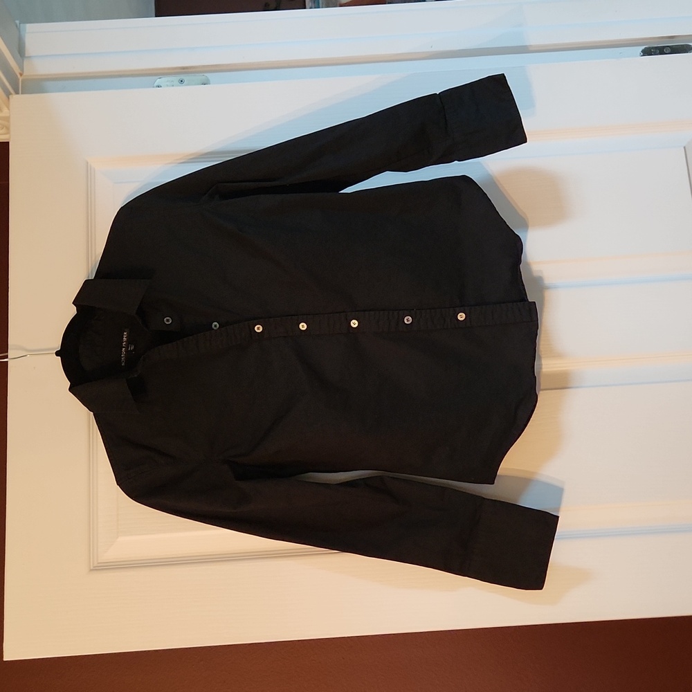 Classic Taylored Black Dress Shirt By Boston Proper